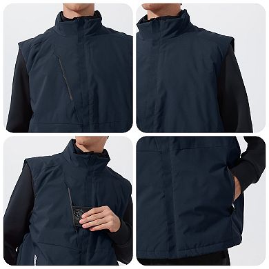 Men's Padded Vest Windproof Full Zip Sleeveless Warm Outdoor
