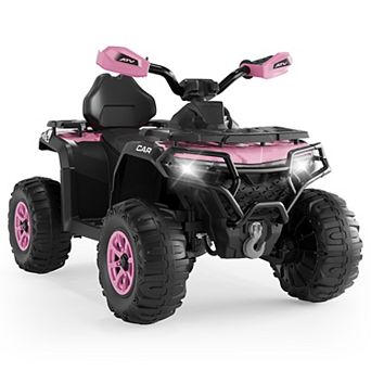 12V Kids Ride-On ATV with Parent Remote, Off-Road 4-Wheeler, Suspension, LED Flag, Bluetooth, Music