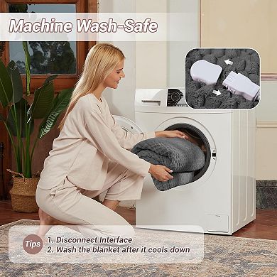 Heated Blanket Electric Blanket, Cozy Soft Fleece Fast Heating Blankets