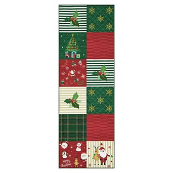 Christmas Rug Non-Slip Soft Washable Non-Shedding Indoor Floor Rug for Living Room, Bedroom