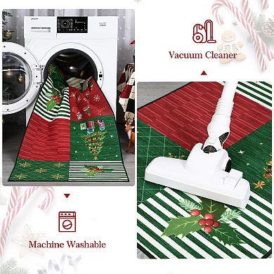Christmas Rug Non-Slip Soft Washable Non-Shedding Indoor Floor Rug for Living Room, Bedroom