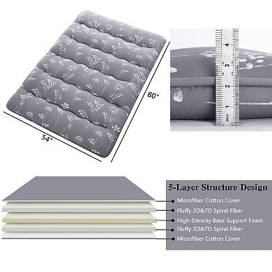 Japanese Futon Floor Mattress, Japanese Style Floral Pattern Mattress