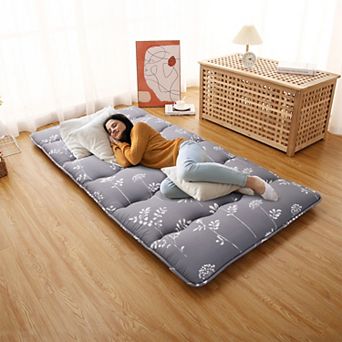 Japanese Futon Floor Mattress, Japanese Style Floral Pattern Mattress