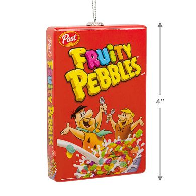 Post Flintstones Fruity Pebbles Cereal Shatterproof Hallmark Christmas Ornament