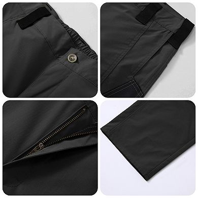 Men's Water Resistant Cargo Pants Lightweight Hiking Elastic Waistband Utility Pockets