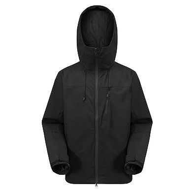Men's Hooded Softshell Jacket Lightweight Waterproof Windproof Colorblock
