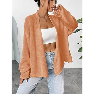 Womens Oversized Cardigan Sweater Long Sleeve Open Front Sweater Coat Lightweight Fall Winter Outfit