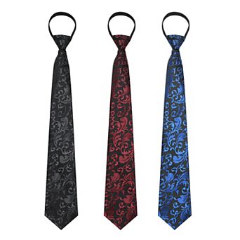 Men's Bespoke Pre-Tied Tie - 3-Pack Solid Color Jacquard Unisex