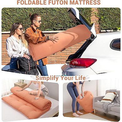 Japanese Futon Floor Mattress, Tatami Mat Foldable Japanese Floor Bed Roll Up Mattress