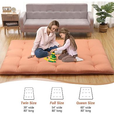 Japanese Futon Floor Mattress, Tatami Mat Foldable Japanese Floor Bed Roll Up Mattress