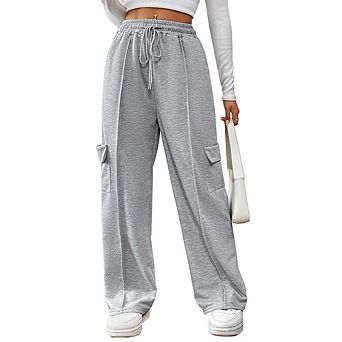 Womens Sweatpants Wide Leg Cargo Barrel Baggy Pants Joggers Fall Clothes Work Travel Outfits