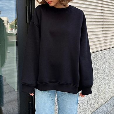 Women's Oversized PulloverSweatshirt Crewneck Long Sleeve s No Hood Plain Loose Pullover Tops