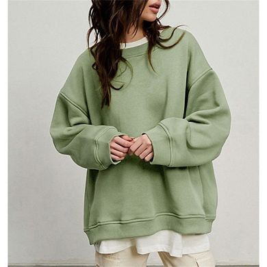 Women's Oversized PulloverSweatshirt Crewneck Long Sleeve s No Hood Plain Loose Pullover Tops