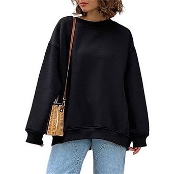 Women's Oversized PulloverSweatshirt Crewneck Long Sleeve s No Hood Plain Loose Pullover Tops