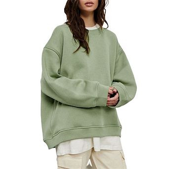 Women's Oversized PulloverSweatshirt Crewneck Long Sleeve s No Hood Plain Loose Pullover Tops