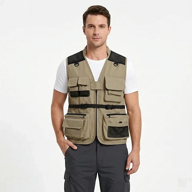 Men's Multi-Pocket Cargo Vest Work Outdoor Tactical Utility