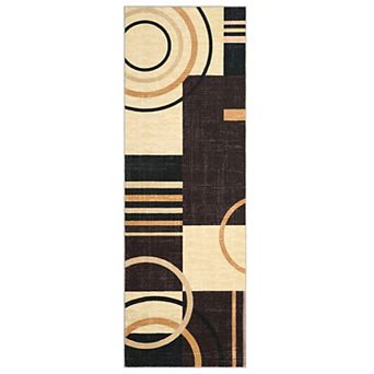 Modern Geometric Machine Washable Non-Slip Rug, Non-Shedding Foldable Low Pile Indoor Floor Mat