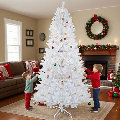 6.5 Ft Prelit Artificial Christmas Tree with 250 LED Lights & 818 Branches Tips, White