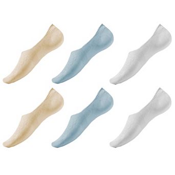 Women's Solid No Show Socks Non Slip Cotton 6 pk