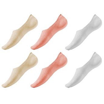 Women's Solid No Show Socks Non Slip Cotton 6 pk
