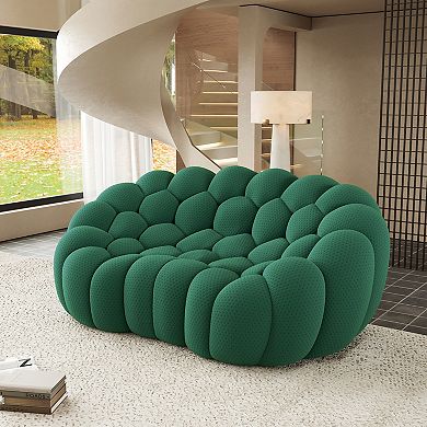 79.53'' Modern Bubble Sofa, Comfy Upholstered Loveseat Sofa, Lazy Floor Curved Couch