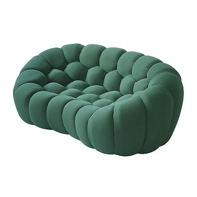 79.53'' Modern Bubble Sofa, Comfy Upholstered Loveseat Sofa, Lazy Floor Curved Couch
