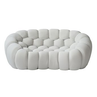 79.53'' Modern Bubble Sofa, Comfy Upholstered Loveseat Sofa, Lazy Floor Curved Couch