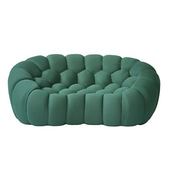 79.53'' Modern Bubble Sofa, Comfy Upholstered Loveseat Sofa, Lazy Floor Curved Couch