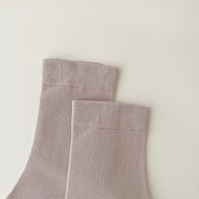 Women's Minimalist Solid Pink Crew Socks 3-Pack Soft Cotton Blend Comfort Fit Seamless Toe Design
