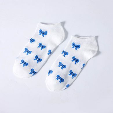 Women's No - Show Socks with Bow Pattern for Casual 5Pk