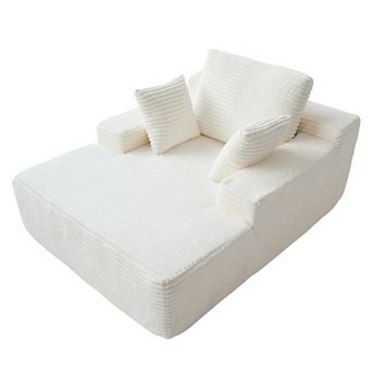 Oversized Chaise Lounge Chair Indoor, 67'' Corduroy Boneless Sofa Bed, Modern Upholstered Deep Seat
