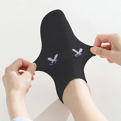 Women's No-Show Socks with FUN Letters 6Pk