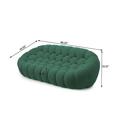 Bubble Couch,98'' Modern Curved Sofa, 3 Seater Morden Lazy Floor Sofa, Memory Foam Bean Bag