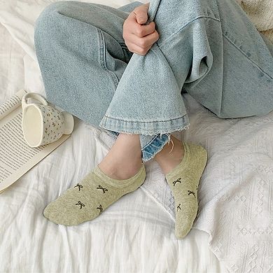 Women's No - Show Liner Socks with Bow Pattern 5Pk