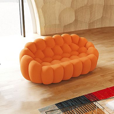 79.53'' Modern Curved Sofas for Living Room, 2 Seater LoveSofa Lazy Floor Sofa, Large Bean Bag Chair