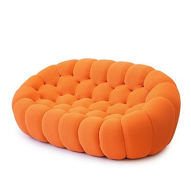 79.53'' Modern Curved Sofas for Living Room, 2 Seater LoveSofa Lazy Floor Sofa, Large Bean Bag Chair