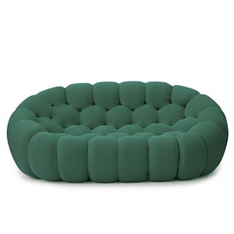 79.53'' Modern Curved Sofas for Living Room, 2 Seater LoveSofa Lazy Floor Sofa, Large Bean Bag Chair