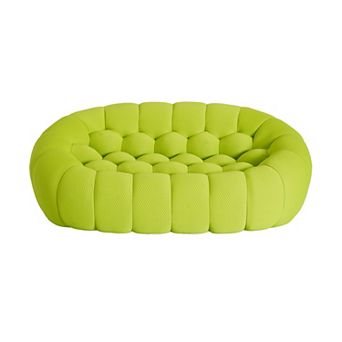 79.53'' Modern Curved Sofas for Living Room, 2 Seater LoveSofa Lazy Floor Sofa, Large Bean Bag Chair