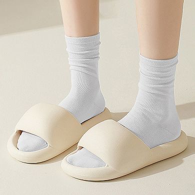 Women's Soft White Slouchy Ankle Socks 6pk