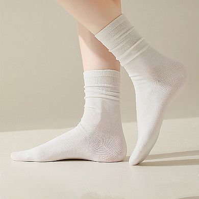 Women's Soft White Slouchy Ankle Socks 6pk