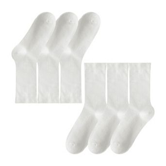 Women's Soft White Slouchy Ankle Socks 6 pk