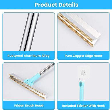 Pet Hair Removal Rake with 54in Telescopic Handle Lint Scraper for Carpet, Couch, Clothes