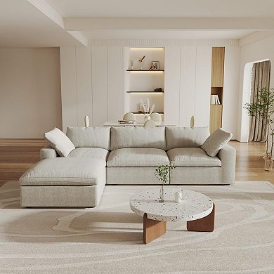 Cloud Modular Sectional Sofa with Storage Ottoman,120.45" L Shaped Couch