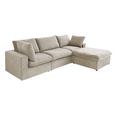 Cloud Modular Sectional Sofa with Storage Ottoman,120.45" L Shaped Couch