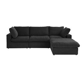 Cloud Modular Sectional Sofa with Storage Ottoman,120.45" L Shaped Couch