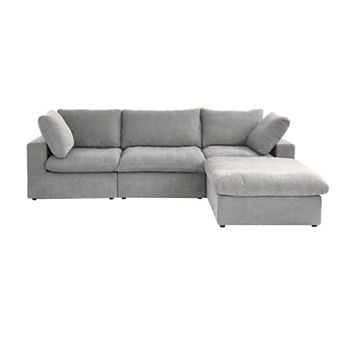 Cloud Modular Sectional Sofa with Storage Ottoman,120.45" L Shaped Couch