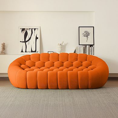 Bubble Couch,98'' Modern Curved Sofa, 3 Seater Morden Lazy Floor Sofa, Memory Foam Bean Bag