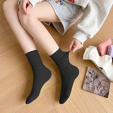 Women's Slouchy Ankle Socks Soft Solid Cotton for Casual Comfort 2 Pairs