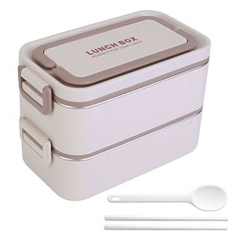 3-Stackable Bento Lunch Box Leakproof Dishwasher & Microwave Safe with Utensils