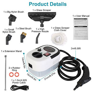 2500W Handheld Steamer Cleaner, High-Temp Multifunctional Steam Machine for Car & Home